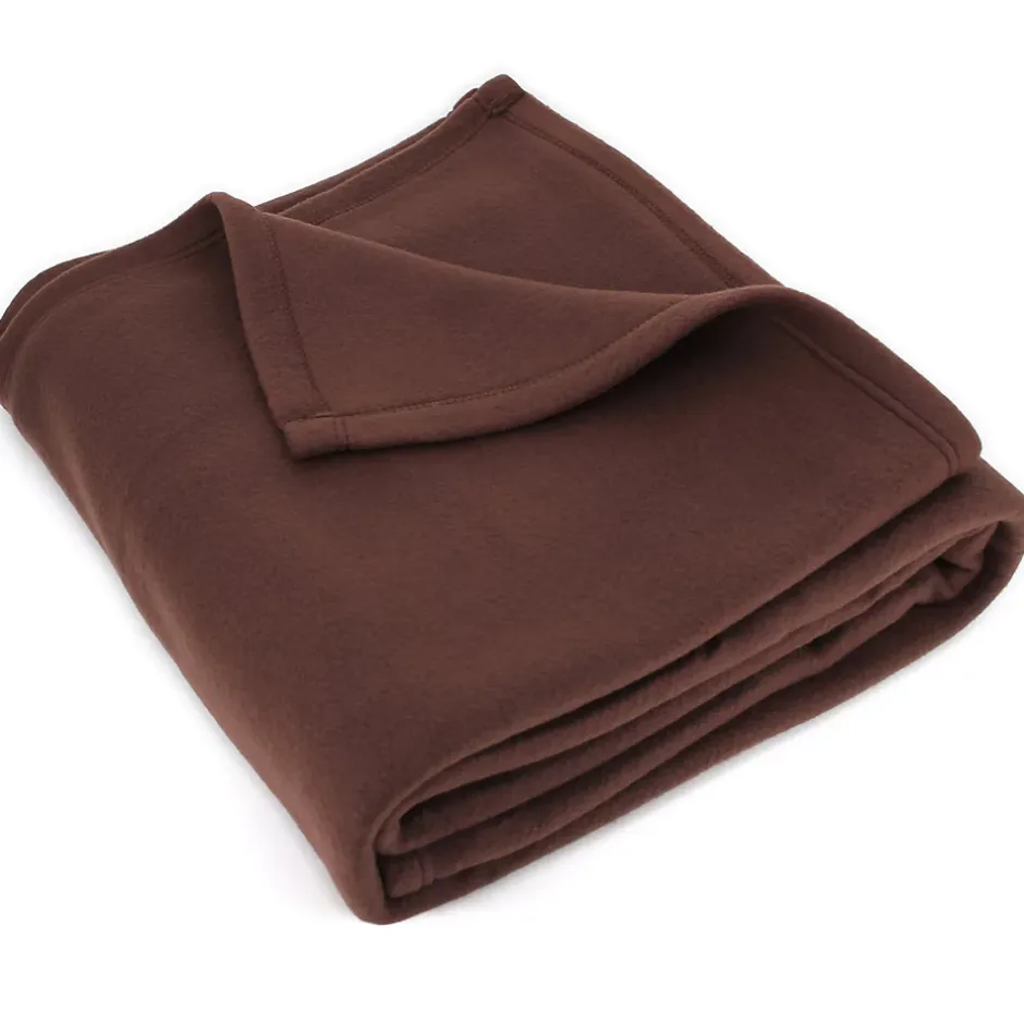 Linnea Couverture polaire 220x240 cm Isba marron Chocolat 100% Polyester 320g/m2 non-feu Outlet