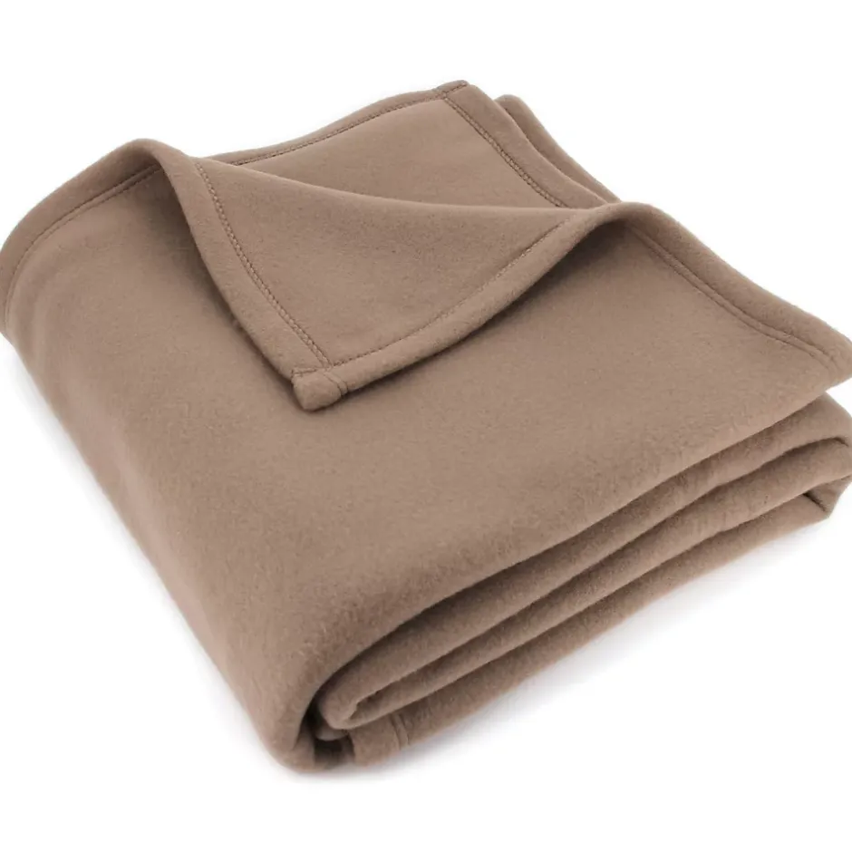 Linnea Couverture polaire 240x260 cm Isba marron Taupe 100% Polyester 320g/m2 non-feu Hot