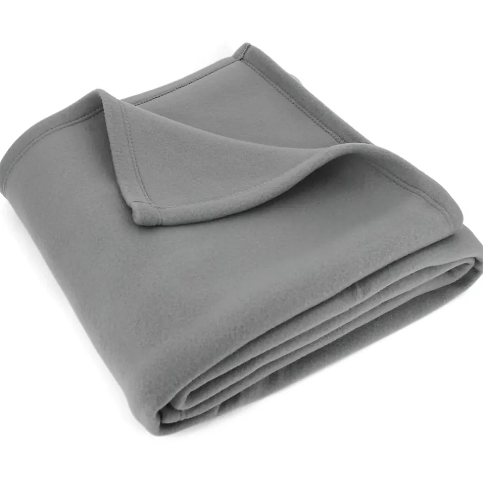 Linnea Couverture polaire 240x260 cm Isba gris Acier 100% Polyester 320g/m2 non-feu Outlet