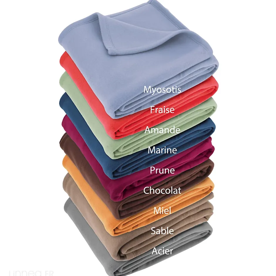 Linnea Couverture polaire 240x260 cm Isba gris Acier 100% Polyester 320g/m2 non-feu Outlet