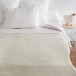 Linnea Couverture pure laine vierge Woolmark 500g/m² VOLTA 240x260 cm Blanc Naturel Outlet