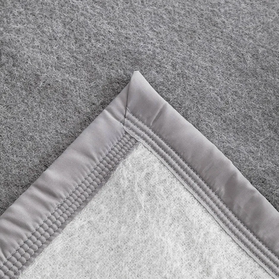 Linnea Couverture pure laine vierge Woolmark 500g/m² VOLTA 240x260 cm Gris Acier Hot