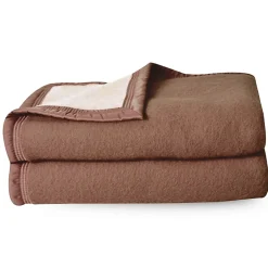 Linnea Couverture pure laine vierge Woolmark 500g/m² VOLTA 220x240 cm Marron Chamois Online