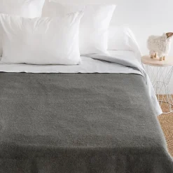 Linnea Couverture pure laine vierge Woolmark 500g/m² VOLTA 240x300 cm Gris Acier
