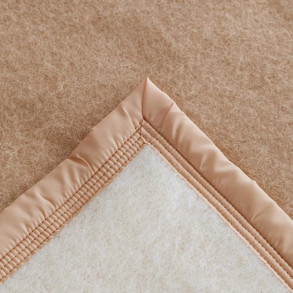 Linnea Couverture pure laine vierge Woolmark 500g/m² VOLTA 240x260 cm Marron Sable