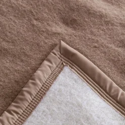 Linnea Couverture pure laine vierge Woolmark 500g/m² VOLTA 180x240 cm Marron Chamois