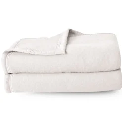 Linnea Couverture pure laine vierge Woolmark 500g/m² VOLTA 180x240 cm Blanc Naturel Discount