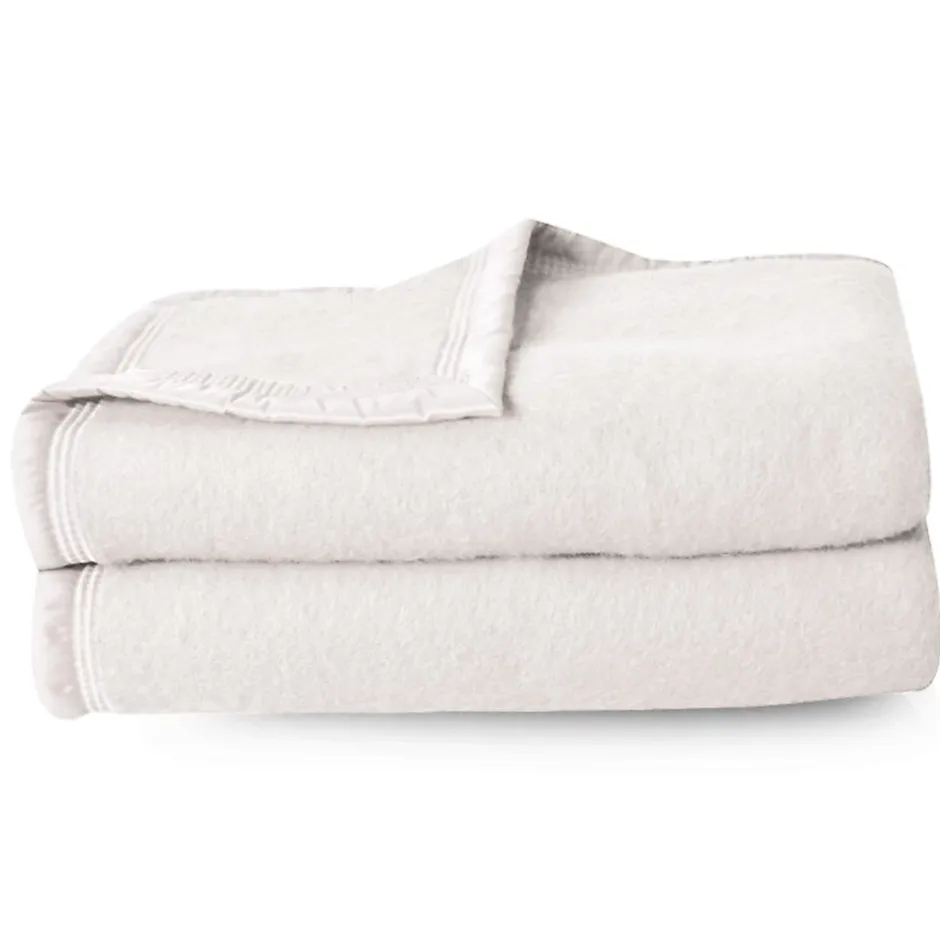 Linnea Couverture pure laine vierge Woolmark 500g/m² VOLTA 180x240 cm Blanc Naturel Discount