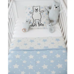 Sevira Kids Couverture réversible en coton bio Gots ÉTOILES