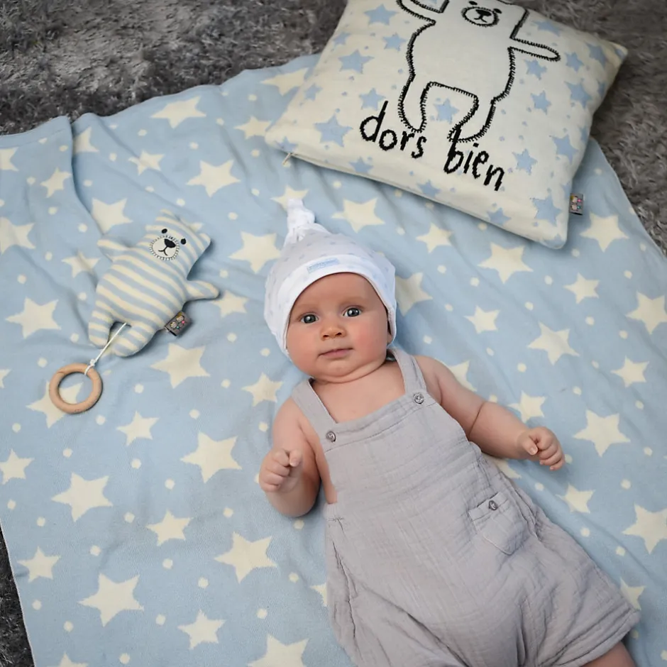 Sevira Kids Couverture réversible en coton bio Gots ÉTOILES