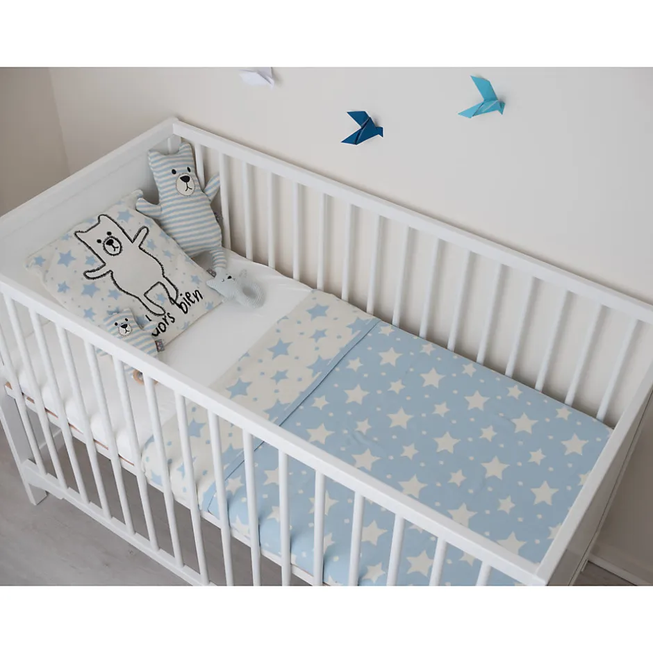 Sevira Kids Couverture réversible en coton bio Gots ÉTOILES