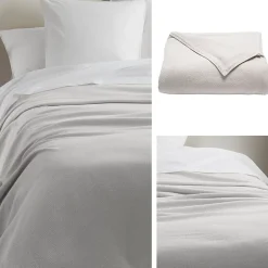 Linnea Couverture été 180x240 cm coton recyclé 365g/m2 RIVIERA gris perle Sale