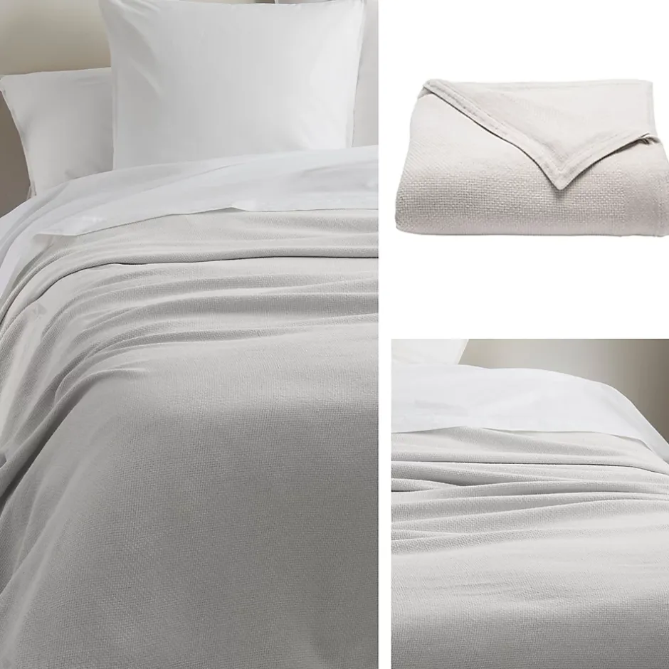 Linnea Couverture été 180x240 cm coton recyclé 365g/m2 RIVIERA gris perle Sale