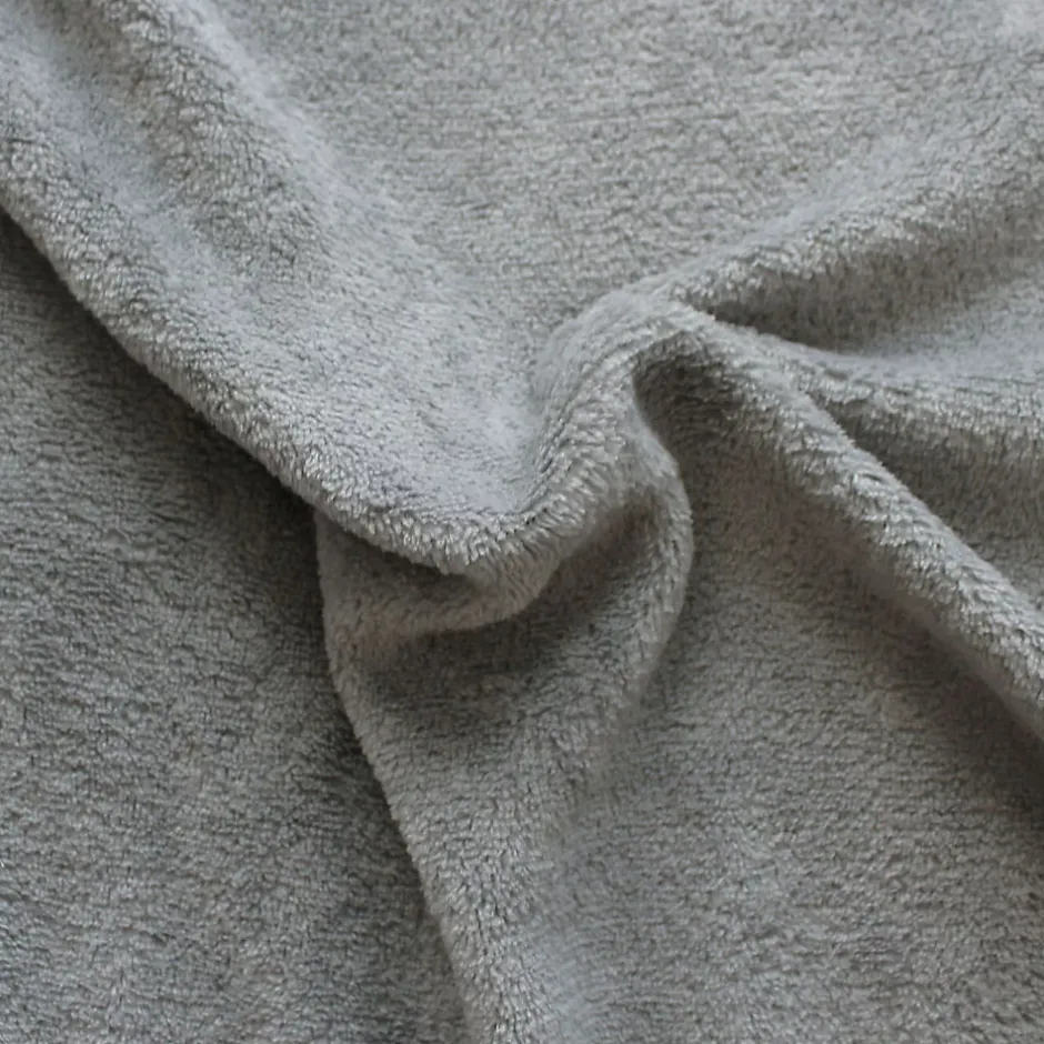 Home Maison Couverture unie en molleton (180x220 cm - Gris clair) Online