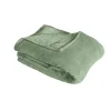 Home Maison Couverture unie en molleton (180x220 cm - Vert clair) Clearance