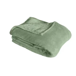 Home Maison Couverture unie en molleton (180x220 cm - Vert clair) Clearance