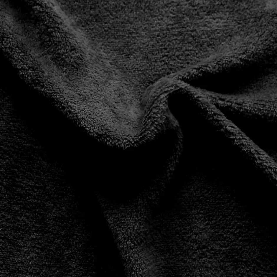Home Maison Couverture unie en molleton (180x220 cm - Noir) Discount