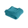 Home Maison Couverture unie en molleton (180x220 cm - Bleu Canard)