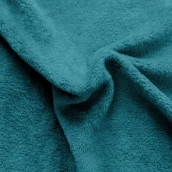 Home Maison Couverture unie en molleton (180x220 cm - Bleu Canard)
