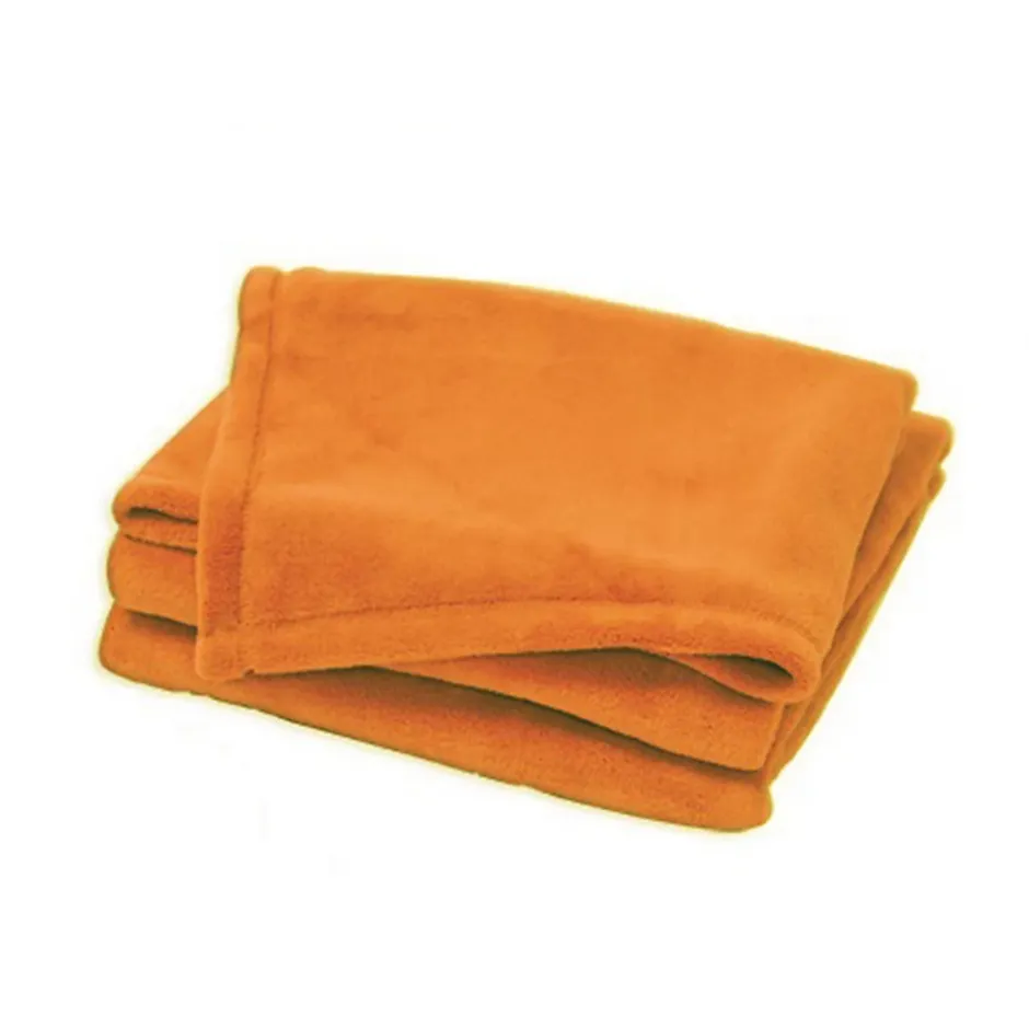 Couverture unie et colorée (75x100 cm - Orange) Clearance