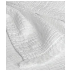 Toison d'Or Couvre lit à franges "Brehat" Gaze de Coton stonewashed - Brehat Blanc - 270 x 250 cm Online