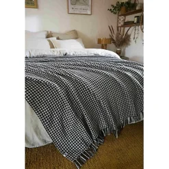 L'Effet Papillon Couvre lit à franges tissé teint "Gaspard" 240 x 260 cm Best