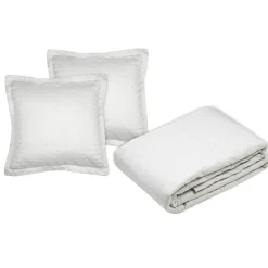 Lovely Casa Couvre lit boutis réversible 260x240 avec 2 taies coloris naturel Discount