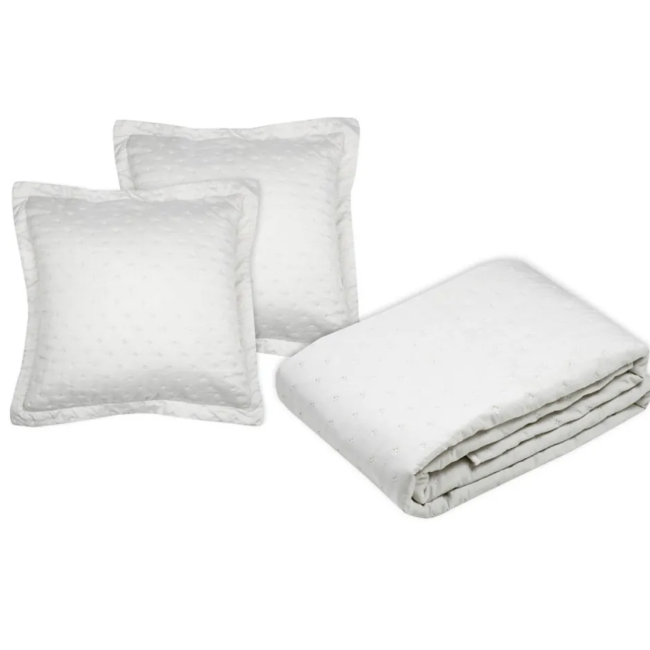 Lovely Casa Couvre lit boutis réversible 260x240 avec 2 taies coloris naturel Discount