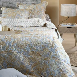 Lovely Casa Couvre lit boutis réversible 240x220 avec 2 taies NERYA