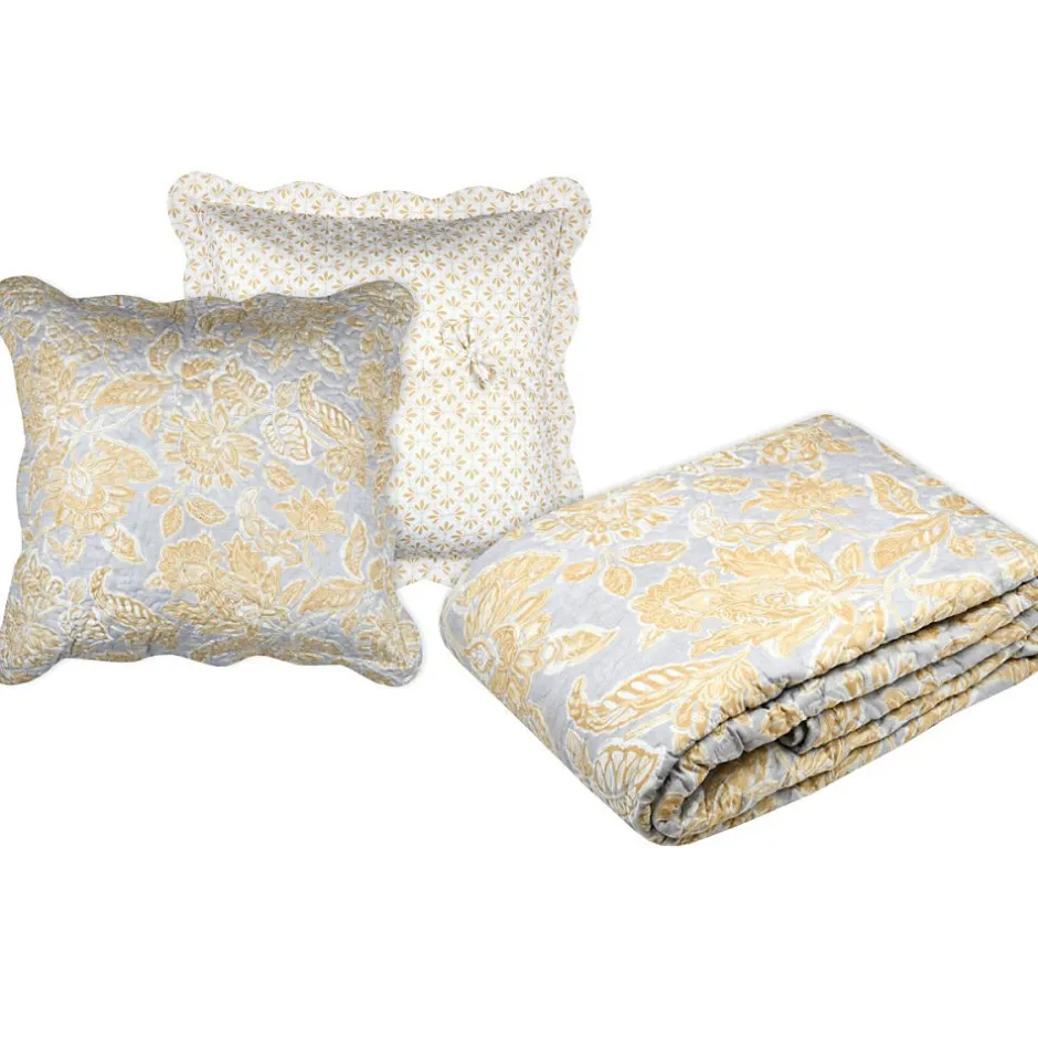 Lovely Casa Couvre lit boutis réversible 240x220 avec 2 taies NERYA