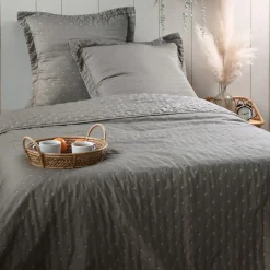 Lovely Casa Couvre lit boutis réversible 240x220 avec 2 taies CLEO