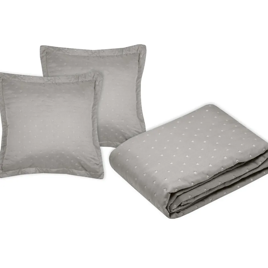 Lovely Casa Couvre lit boutis réversible 260x240 avec 2 taies d'oreiller