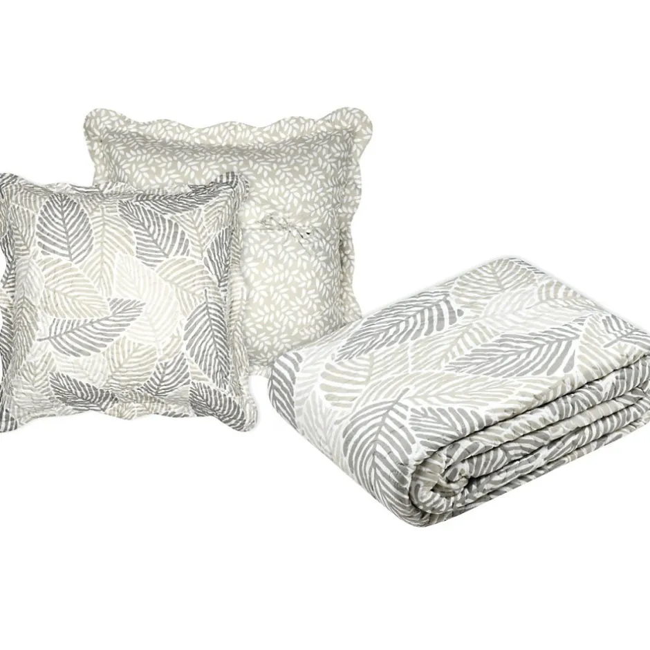 Lovely Casa Couvre lit boutis réversible 260x240 avec 2 taies d'oreiller Outlet