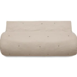 Linnea Couvre lit capitonné en mousseline de coton 180x240 cm ANDROS beige ficelle