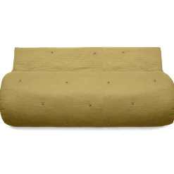 Linnea Couvre lit capitonné en mousseline de coton 180x240 cm ANDROS jaune jasmin
