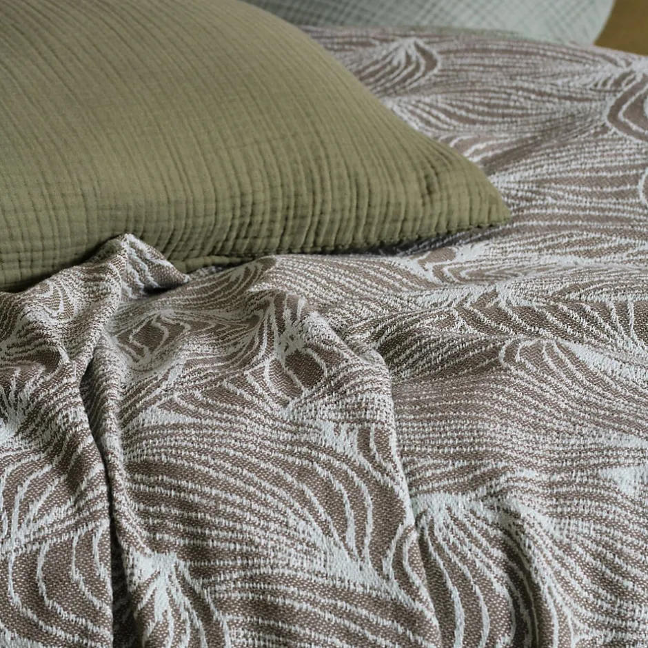 Linnea Couvre lit collection EMI pur coton 500 g/m² 260x240 cm marron praline