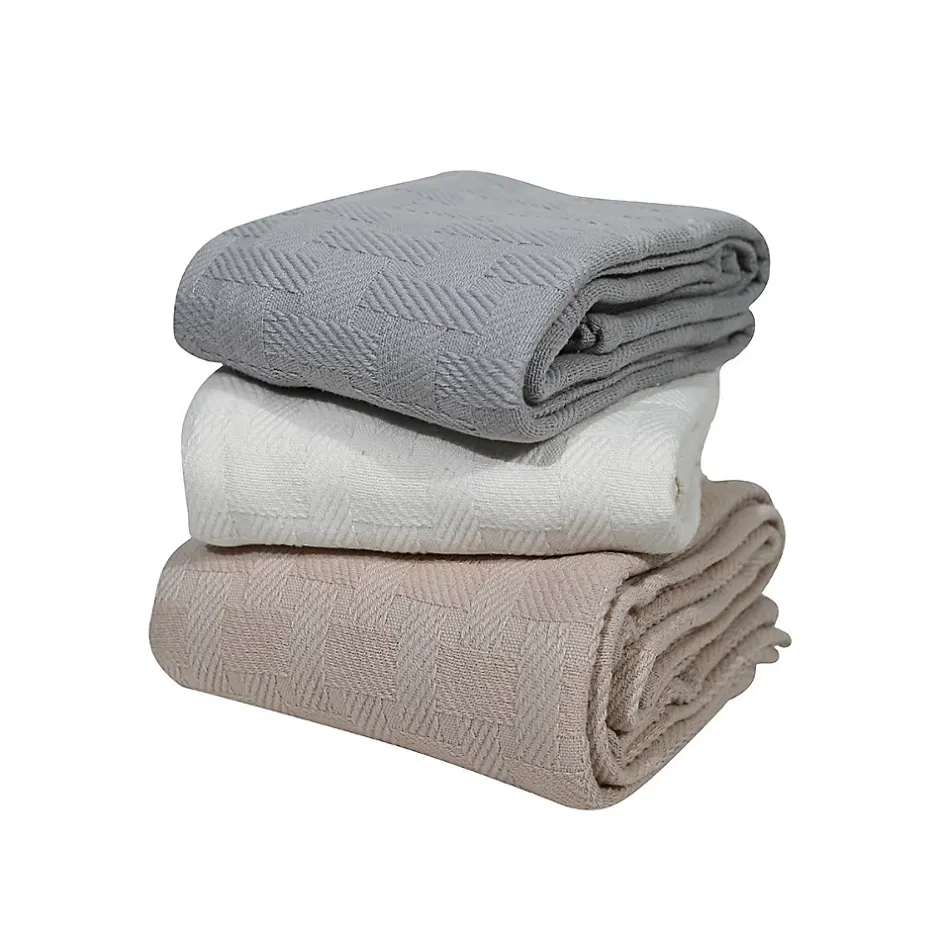 Sensei Maison Couvre lit en coton doux Ecru 240x260 cm SARANDA Discount