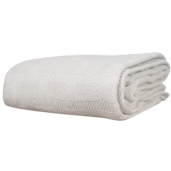 Sensei Maison Couvre lit en coton doux Ecru 240x260 cm SARANDA Discount