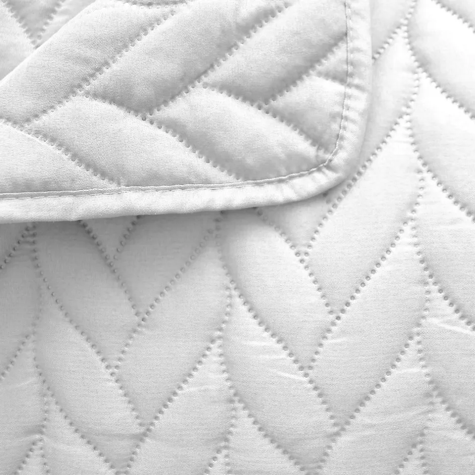 Home Maison Couvre lit en microfibre dessin par ultrason (240x220 cm - Blanc) Clearance