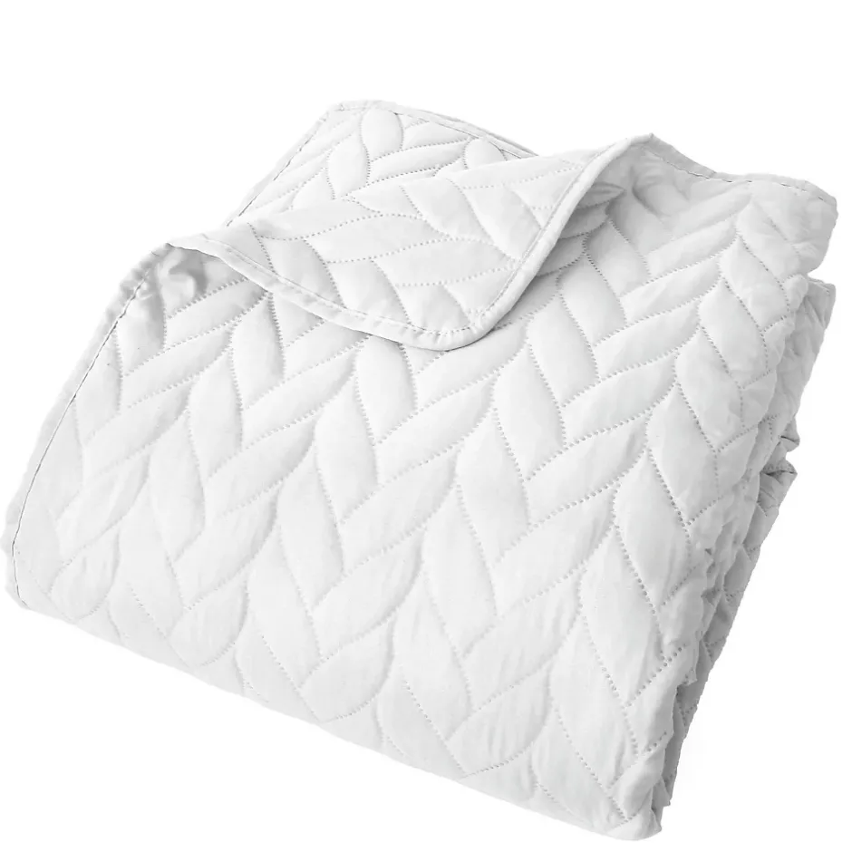 Home Maison Couvre lit en microfibre dessin par ultrason (240x220 cm - Blanc) Clearance