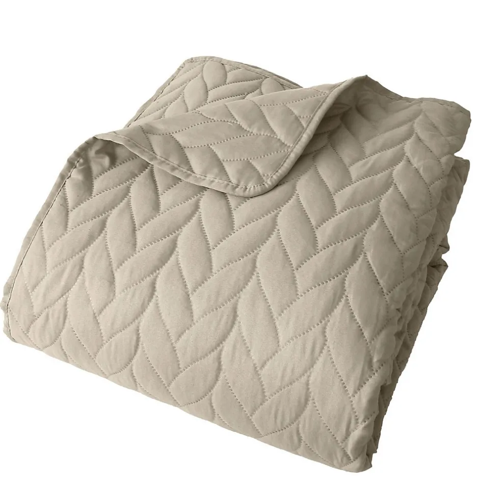 Home Maison Couvre lit en microfibre dessin par ultrason (240x220 cm - Naturel)