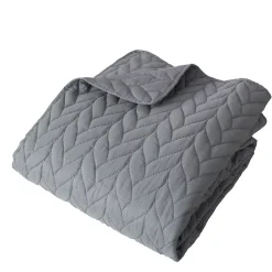 Home Maison Couvre lit en microfibre dessin par ultrason (240x220 cm - Gris clair) Sale