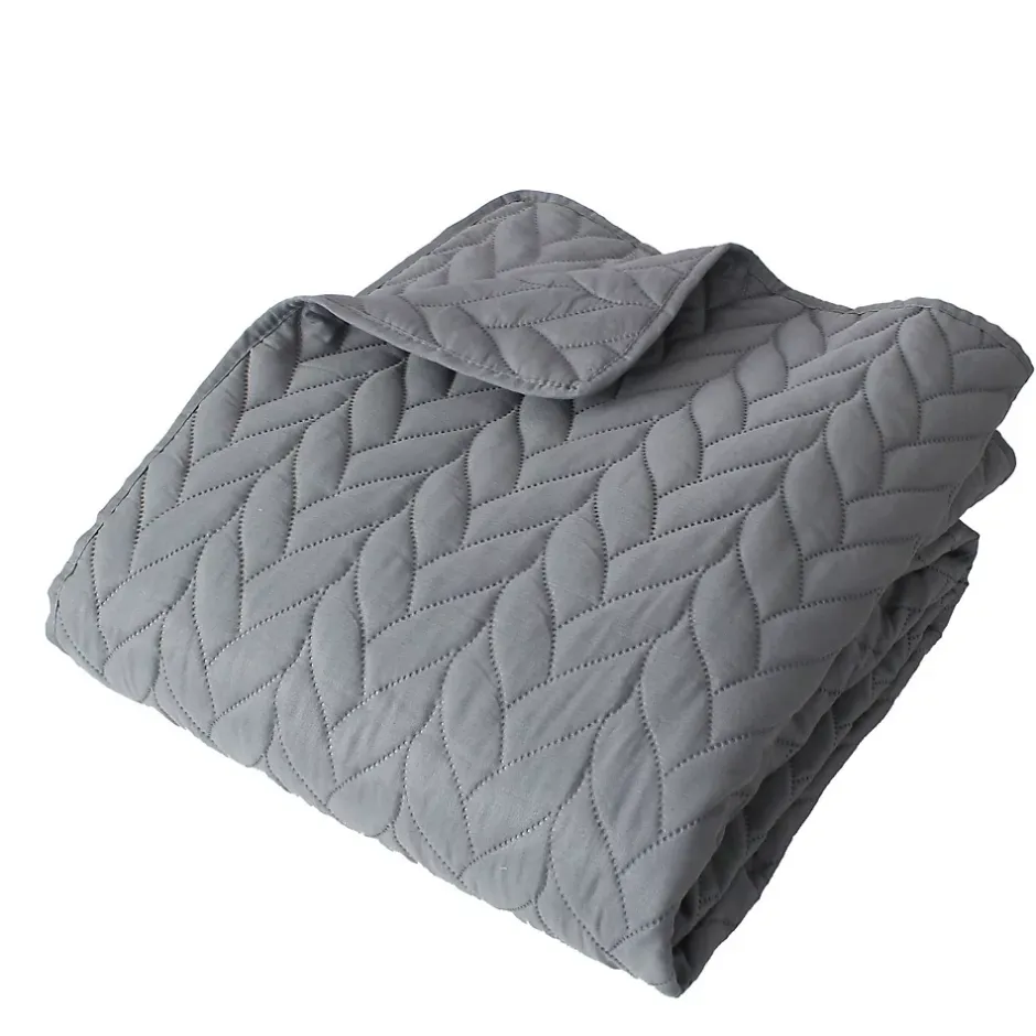 Home Maison Couvre lit en microfibre dessin par ultrason (240x220 cm - Gris clair) Sale
