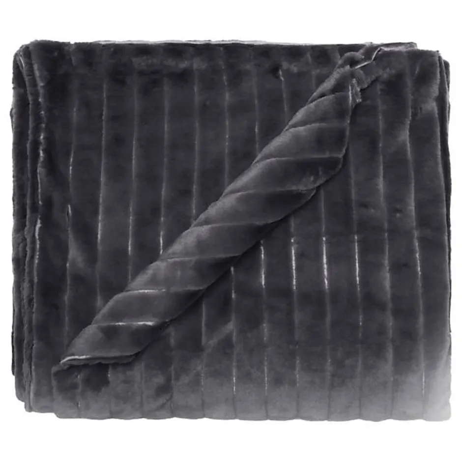 Vent Du Sud Couvre lit "Hermine" toutes dimensions - Ardoise - 180 x 230 cm pour lit 1 place