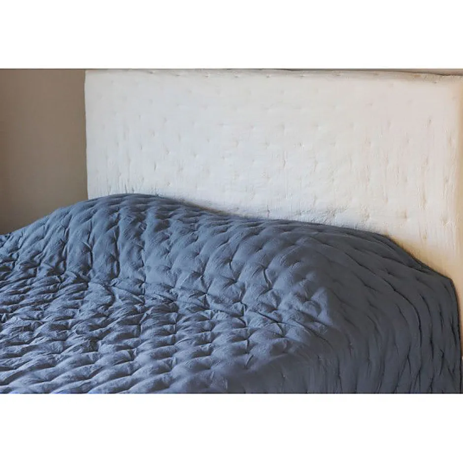 Vent Du Sud Couvre lit matelassé microfibre lavée "Céleste" toutes dimensions - Céleste Bleu Métal - 180 x 240 cm pour lit 1 place Best