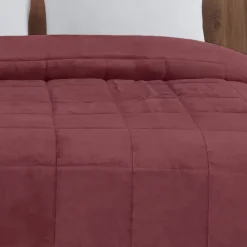 Sensei Maison Couvre lit matelassé "tout doux" épais et chaud Terre Brulée 260x240 cm NISEKO