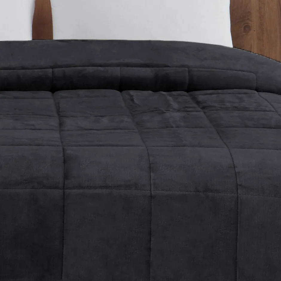 Sensei Maison Couvre lit matelassé "tout doux" épais et chaud Anthracite 260x240 cm NISEKO