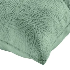 Douceur D'Intérieur Couvre lit 2p mat.+2 hc 60x60 220 x 240 cm microfibre unie romane Sauge Sale