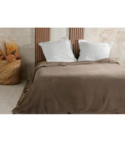 Linder Couvre lit velours gaufré - 180x240cm - Taupe