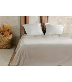 Linder Couvre lit velours gaufré - 240x260cm - Ivoire